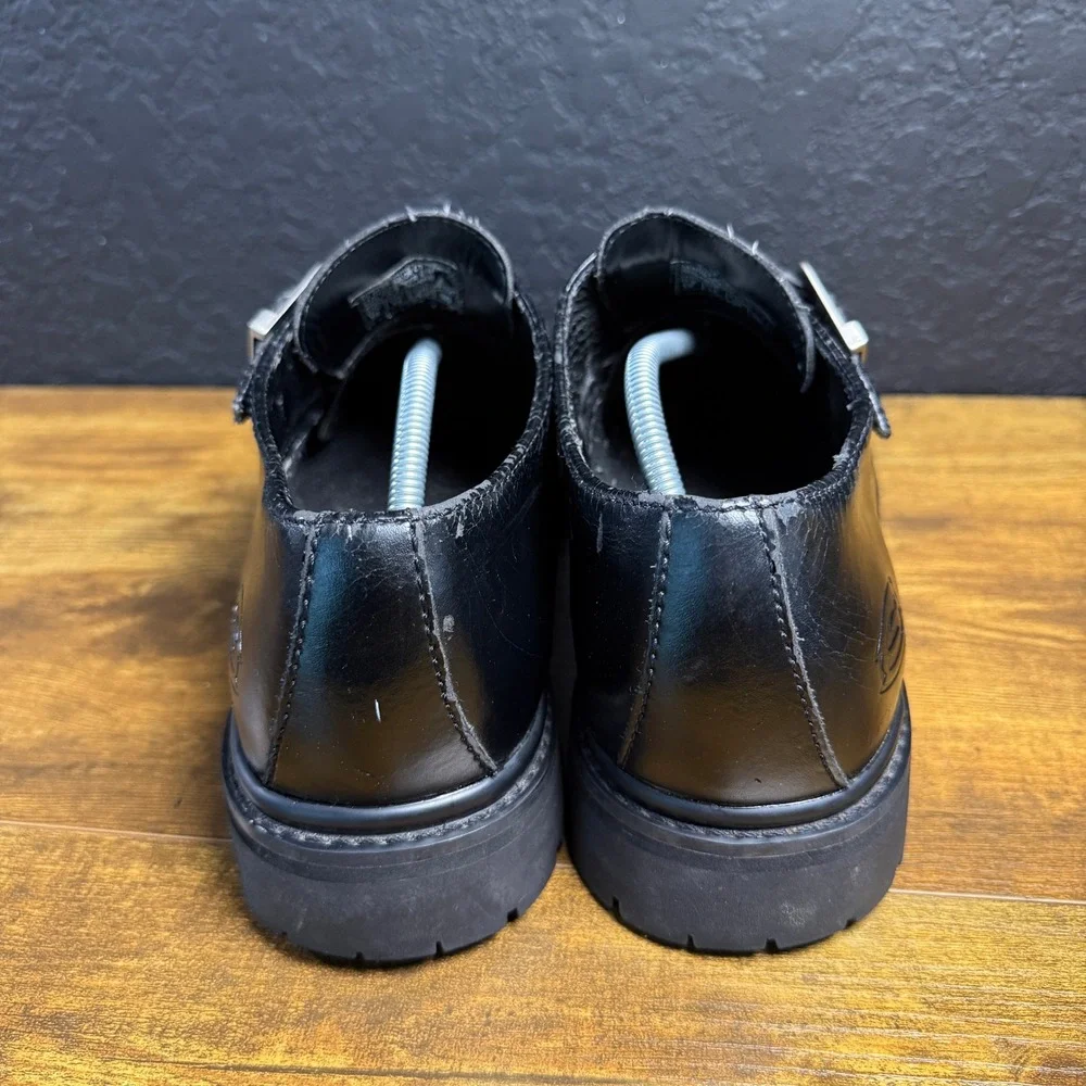 Skechers‎ SN 6649 Black Leather Monk Strap Lug Sole Shoes Mens 12